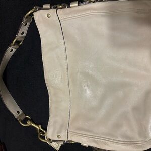 Coach Cream Leather Shoulder Bag